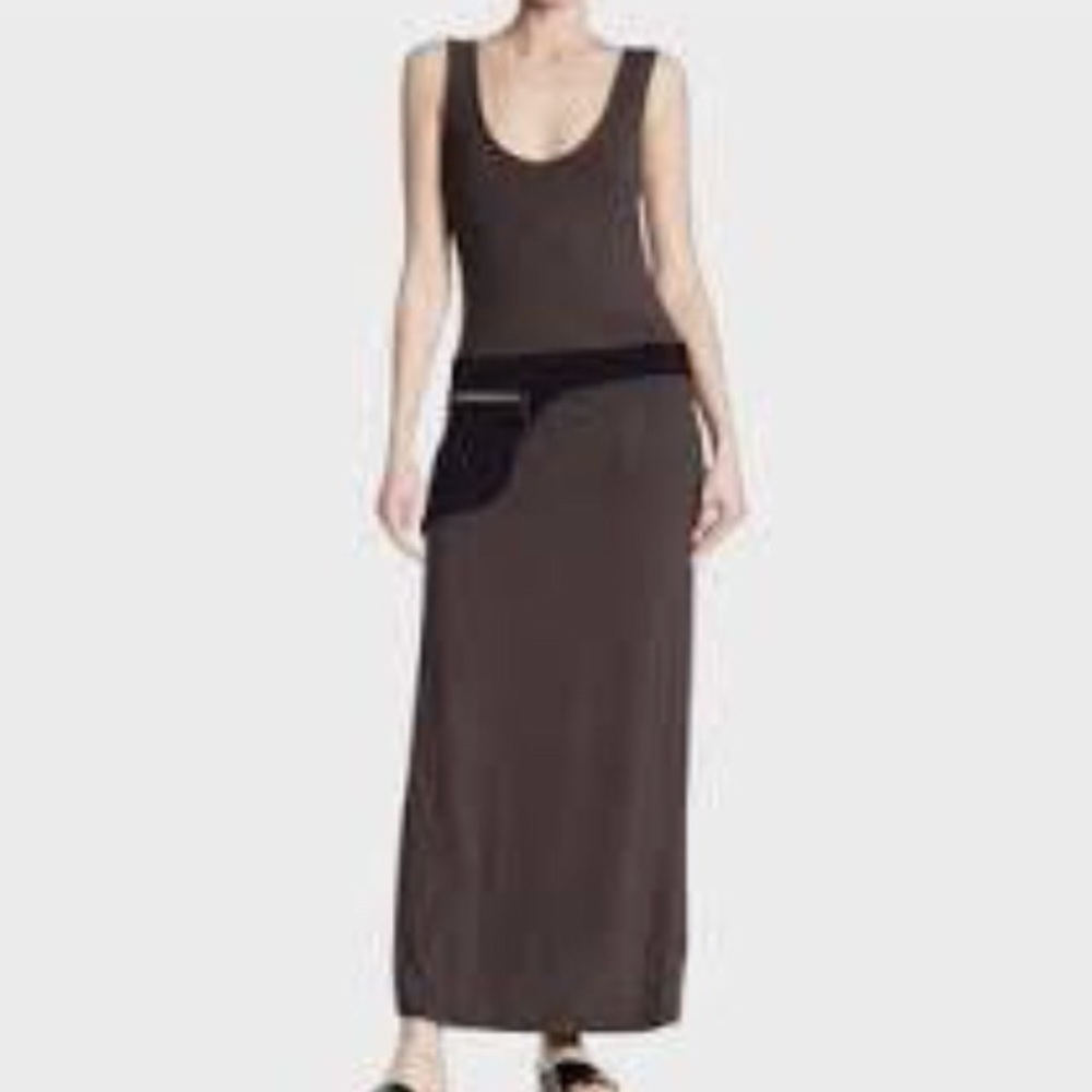 Philosophy long Lycra Dress with belt bag attached. Size M
